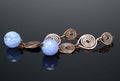 Beautiful handmade design metal lace earrings of siery color