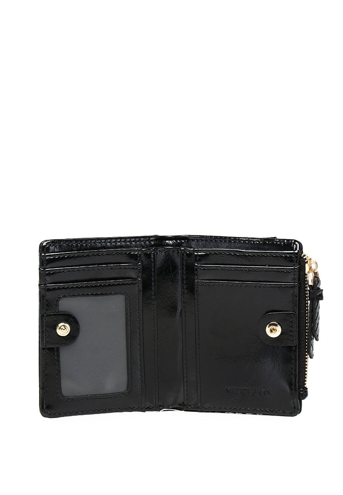Billie Woven Top Zip Wallet (Black)