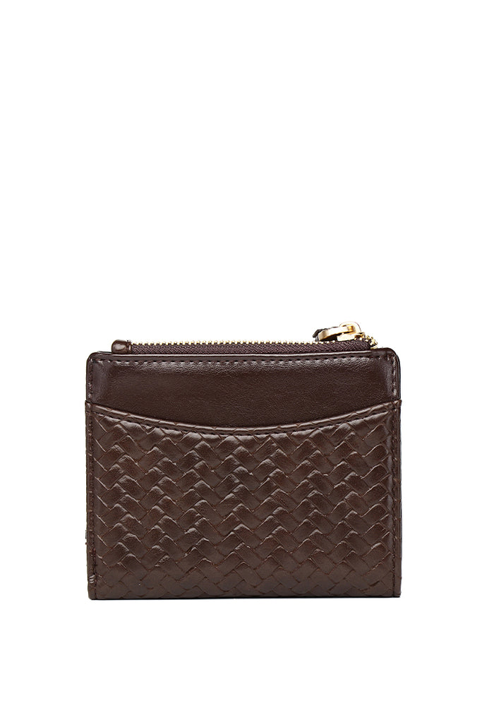Billie Woven Top Zip Wallet (Espresso)