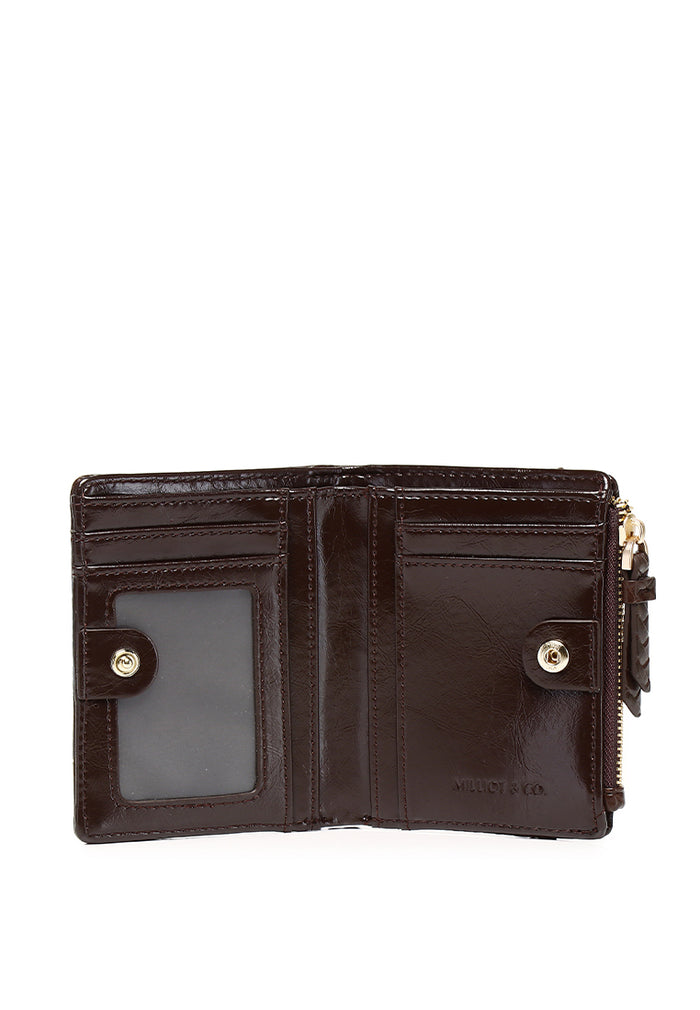 Billie Woven Top Zip Wallet (Espresso)