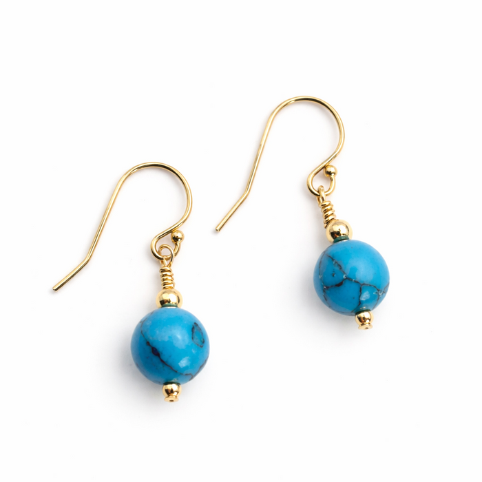 december birthstone - turquoise gold earrings