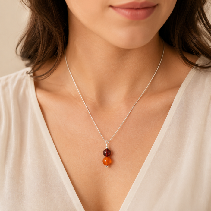 Birthstone Necklace | Sterling Silver or 14K Gold Filled | 1, 2 or 3 Birthstones | Personalised Family Necklace