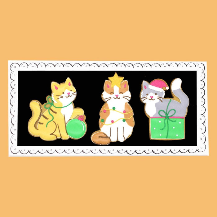 Biscuiteers Christmas Cats Letterbox Biscuits - Patisserie Valerie