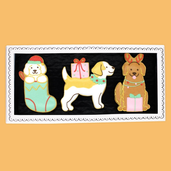 Biscuiteers Festive Dogs Letterbox Biscuits - Patisserie Valerie