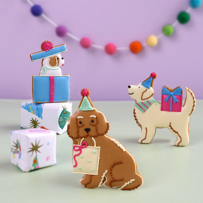 Patisserie Valerie's handmade Biscuiteers Party Pups Letterbox Biscuits cake delivery
