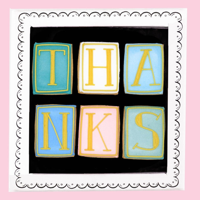 Biscuiteers Thanks Letterbox Biscuits - Patisserie Valerie