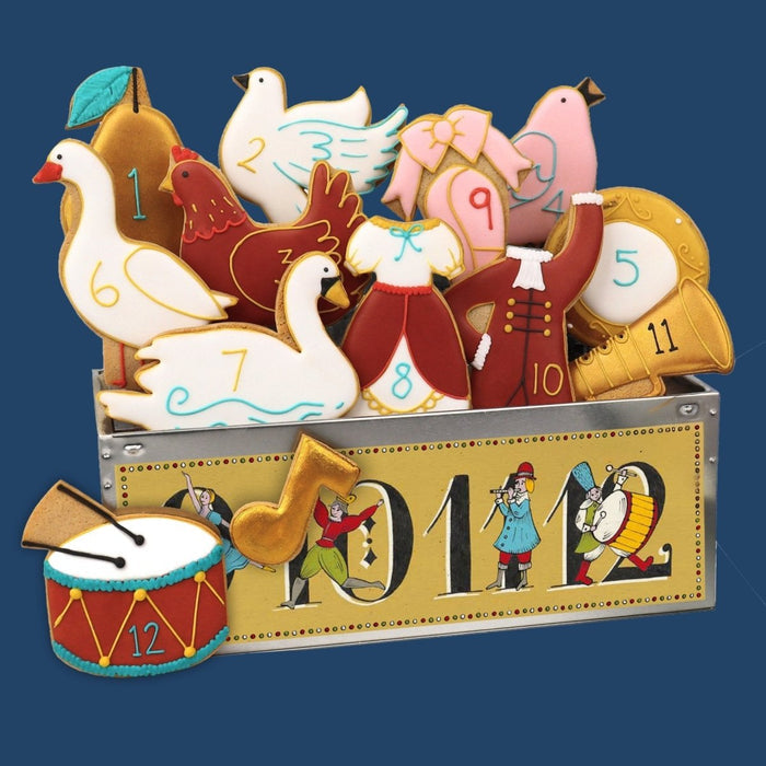 Biscuiteers Twelve Days Of Christmas Luxe Biscuit Tin - Patisserie Valerie