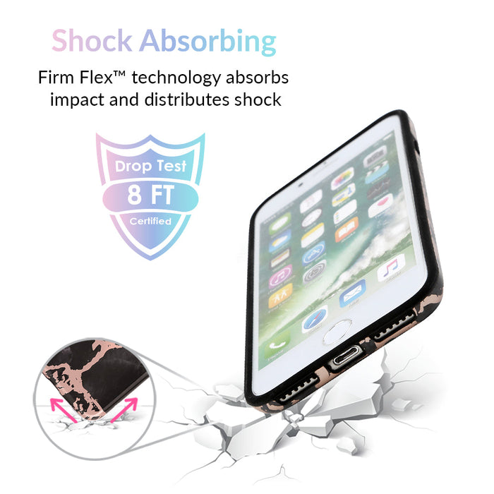 Black Marble Rose Gold Chrome iPhone Case – Aesthetic Shockproof Phone Cover