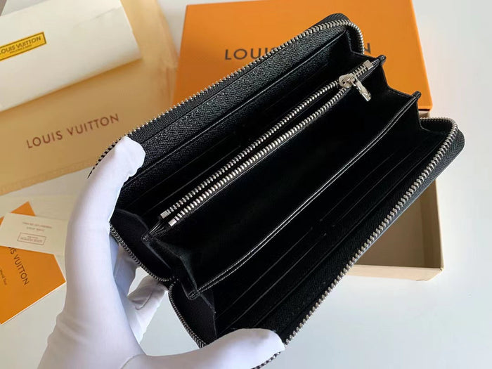 Black Wallet leather bag High Quality with box