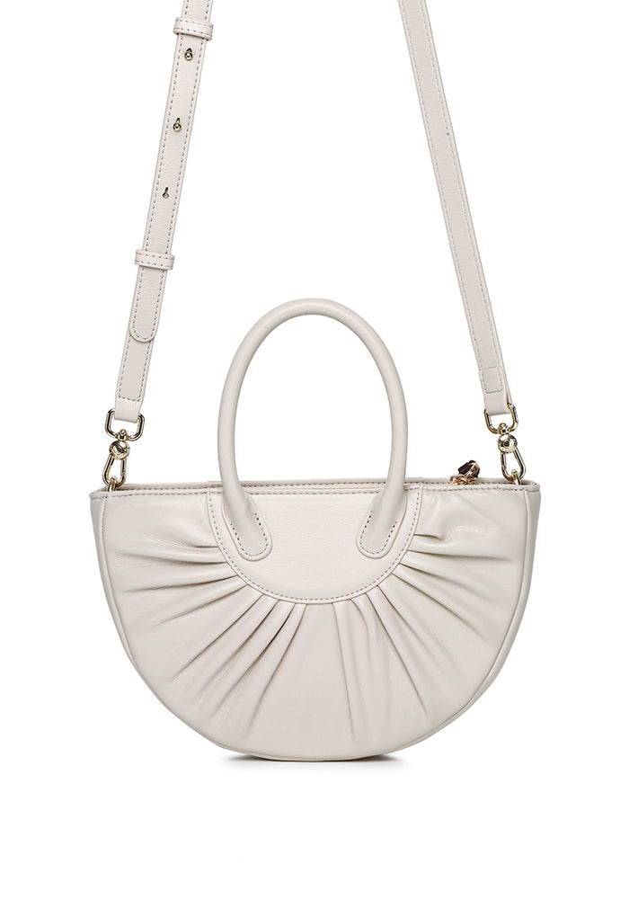 Bliss Bea Pleated Handbag (Beige)