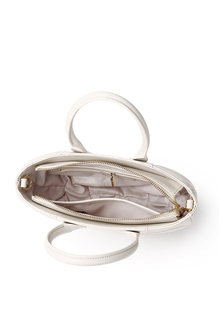 Bliss Bea Pleated Handbag (Beige)