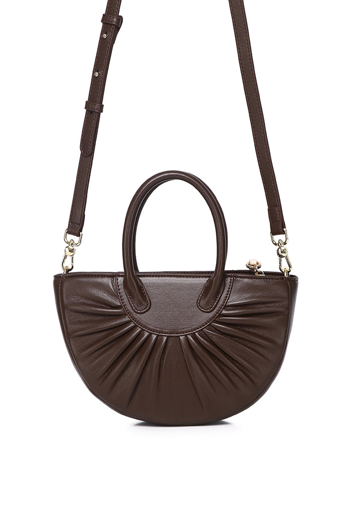 Bliss Bea Pleated Handbag (Espresso)