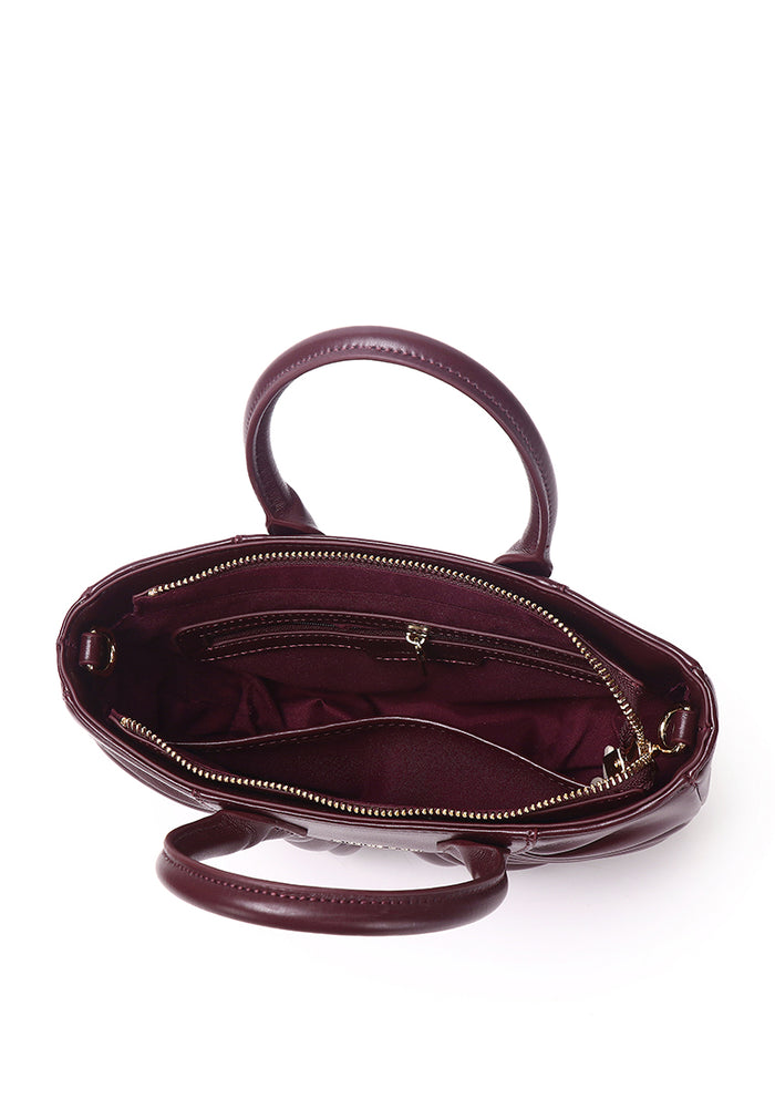 Bliss Bea Pleated Handbag (Maroon)