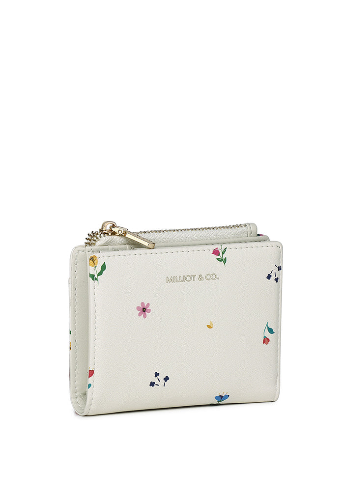 Blooming Garden Top Zip Mini Wallet (Cornsilk)