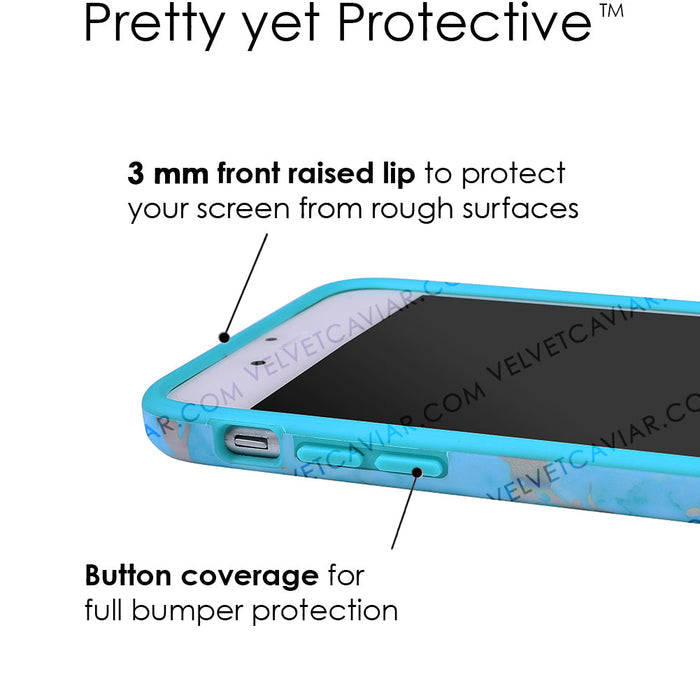 Blue Marble Holo Chrome iPhone Case – Stylish Slim Phone Cover
