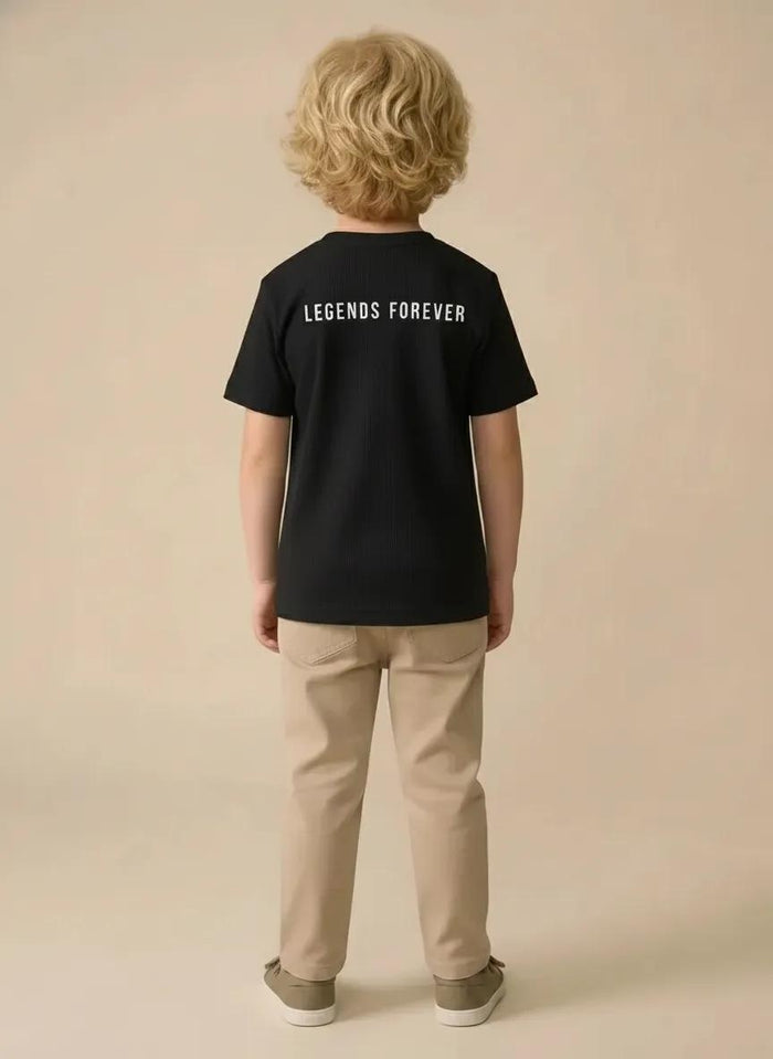 Boy Black Round Neck T-Shirt