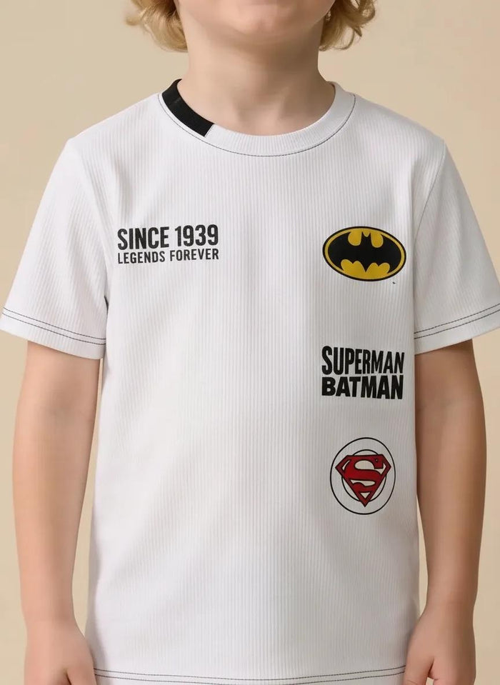 Boy Off White Round Neck T-Shirt