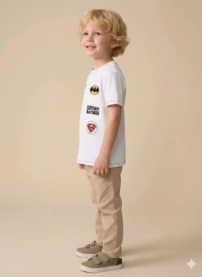 Boy Off White Round Neck T-Shirt
