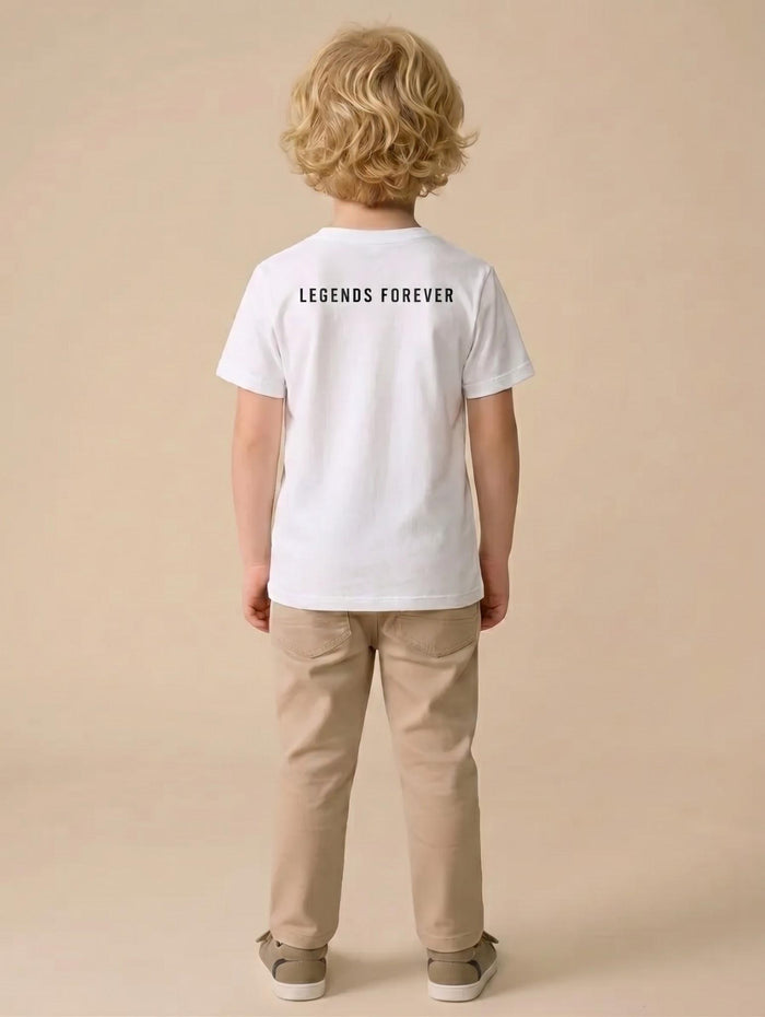 Boy Off White Round Neck T-Shirt