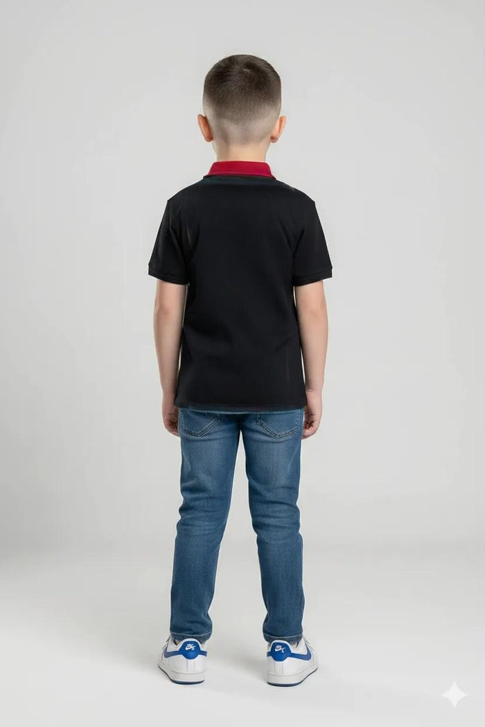 Boy Salsa Colourblocked Polo Neck T-Shirt