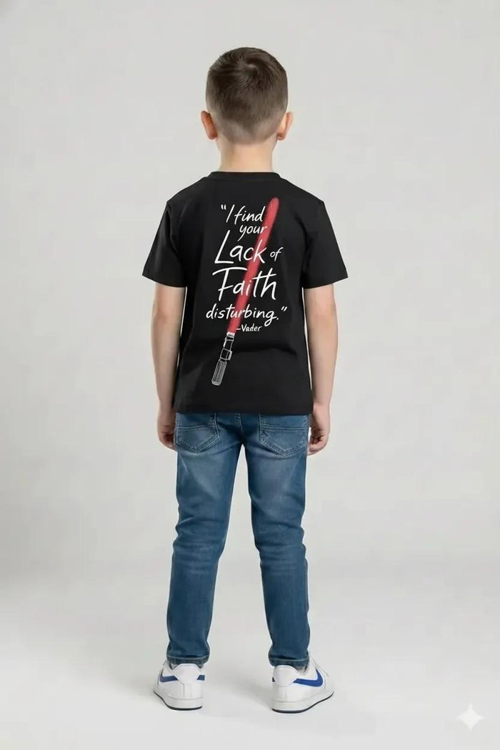 Boys Black Cotton Solid T-shirt