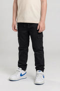 Boys Black Regular Fit Joggers