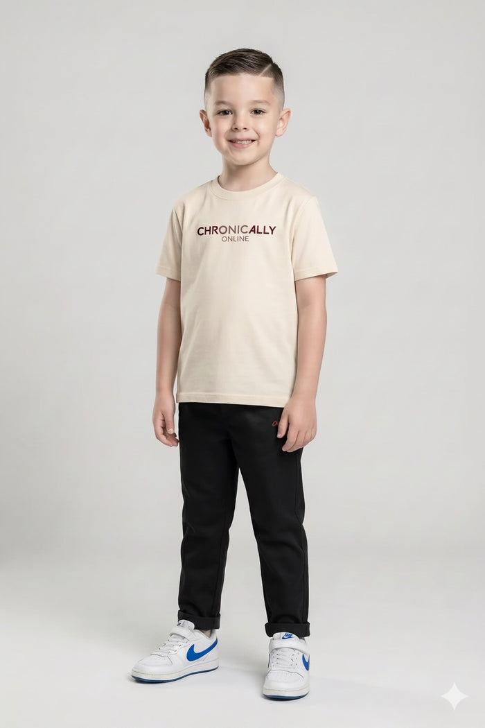 Boys Black Regular Fit Track Pants