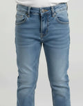 Boys Cloud Straight Fit Mid-Rise Mildly Distressed Light Fade Stretchable Jeans