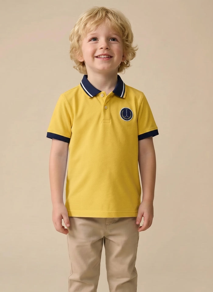 Boys Mustard Polo Collar T-shirt