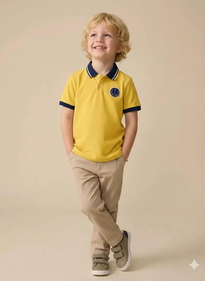 Boys Mustard Polo Collar T-shirt