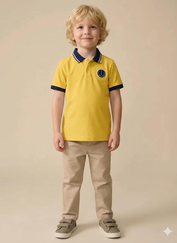 Boys Mustard Polo Collar T-shirt