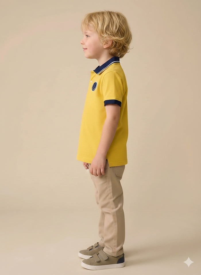 Boys Mustard Polo Collar T-shirt