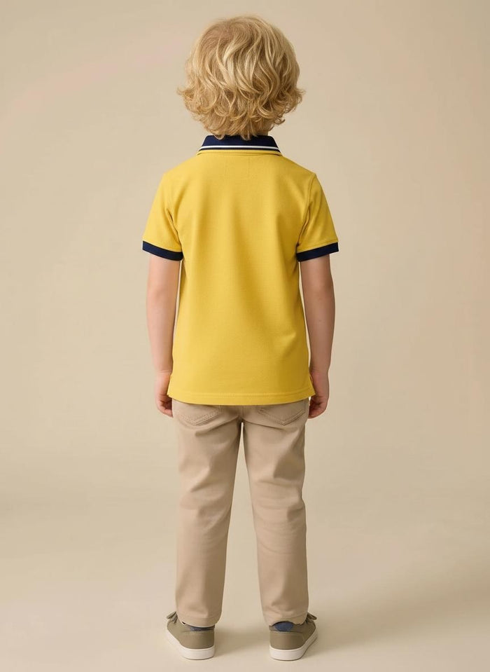 Boys Mustard Polo Collar T-shirt