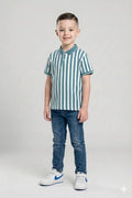 Boys Nile Striped Polo Collar T-shirt