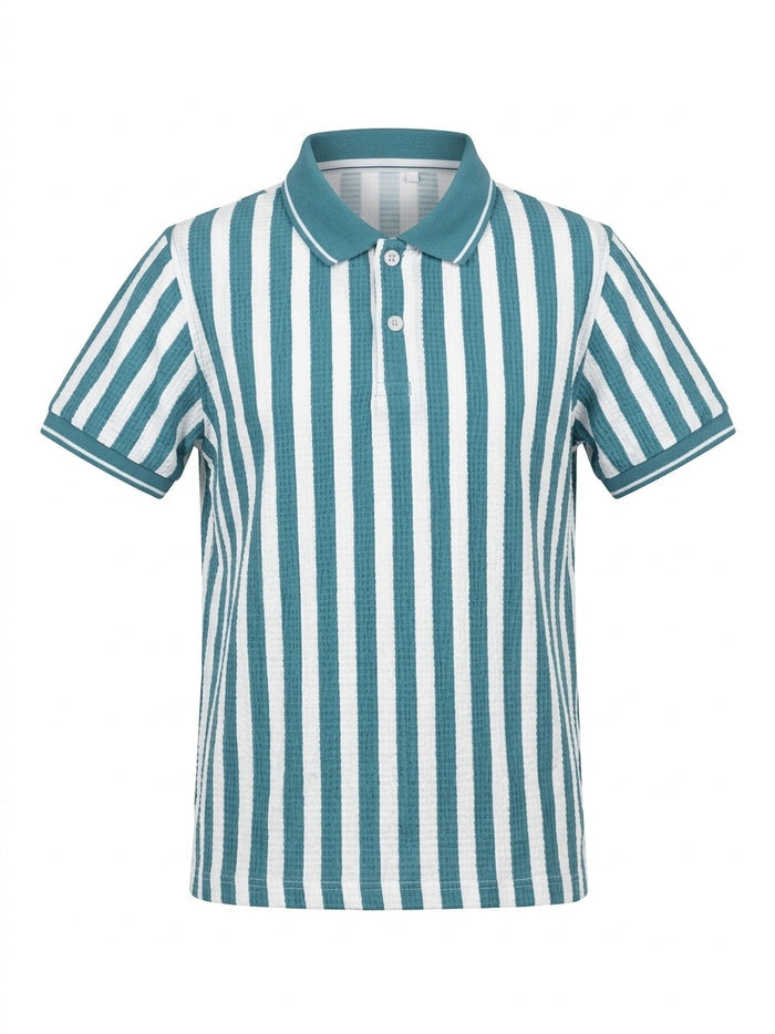 Boys Nile Striped Polo Collar T-shirt