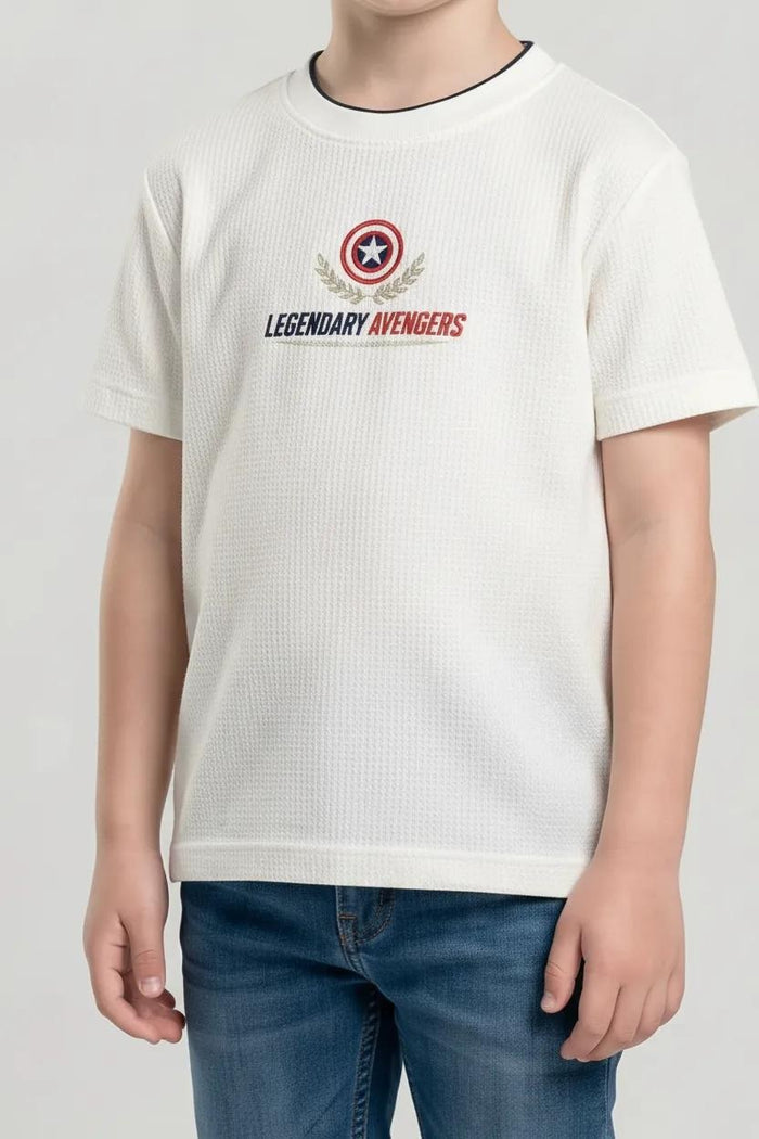 Boys Off White Captain America Printed T-shirt