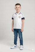 Boys Off White Polo Collar T-shirt