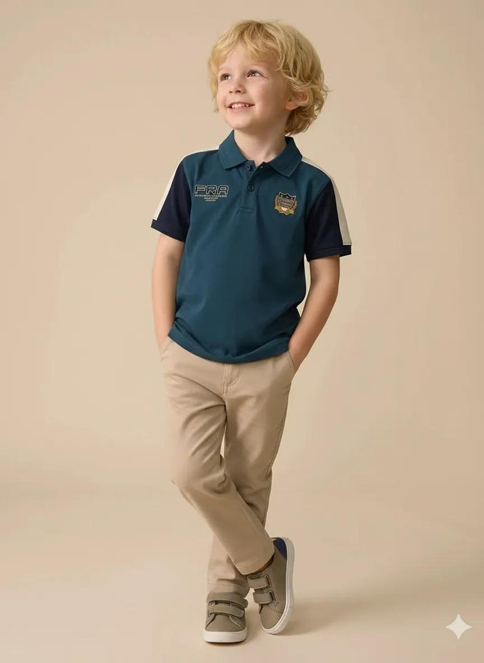 Boys Pacific Printed Polo Collar T-shirt