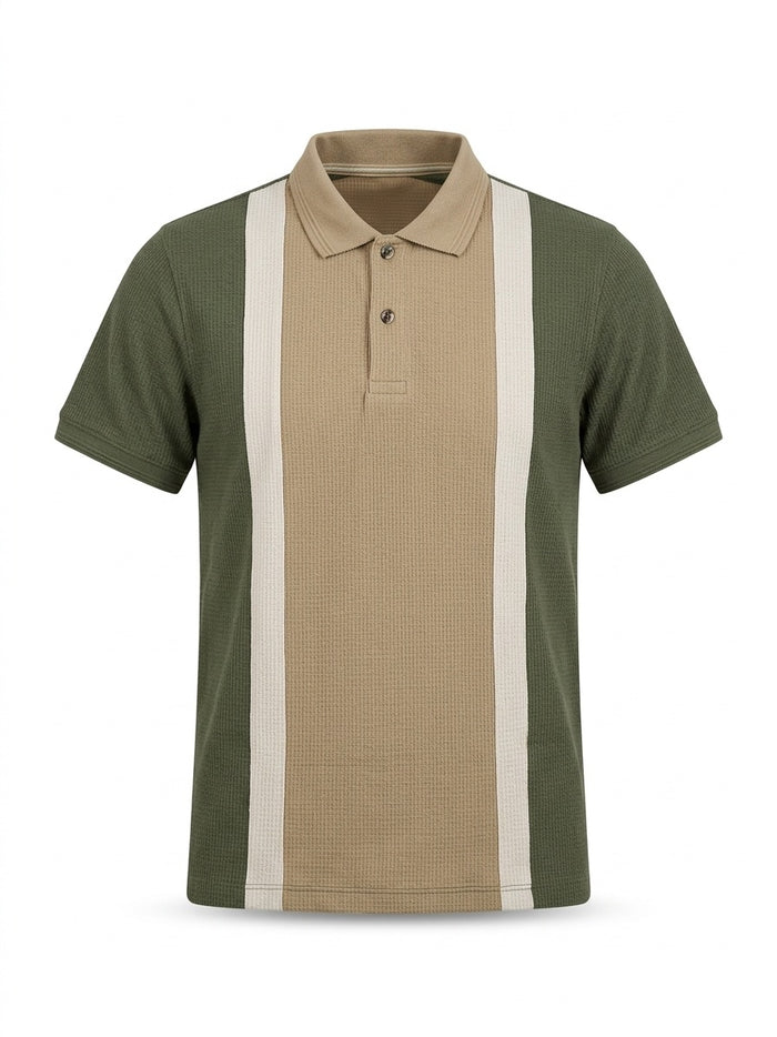 Boys Safari Colourblocked Polo Collar T-shirt