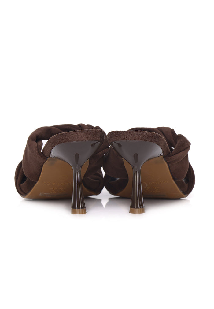 Camille Soft Suede Heels (Espresso)