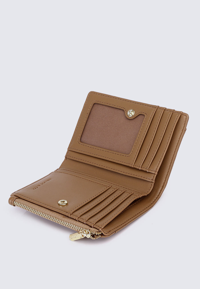 Candy Pop Top Zip Mini Wallet (Brown)