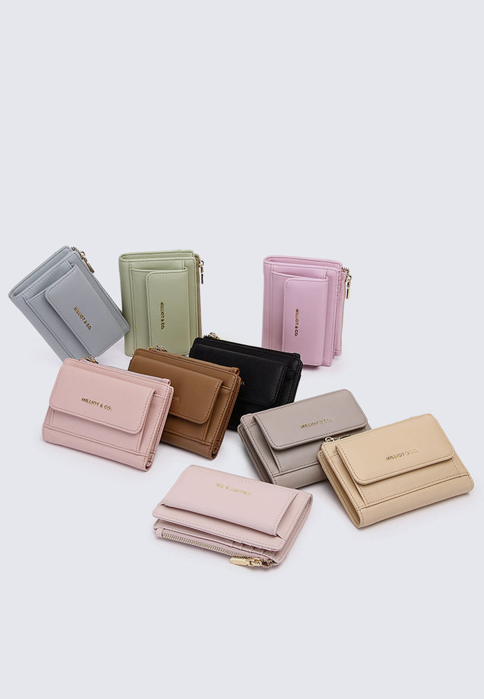 Candy Pop Top Zip Mini Wallet (Brown)