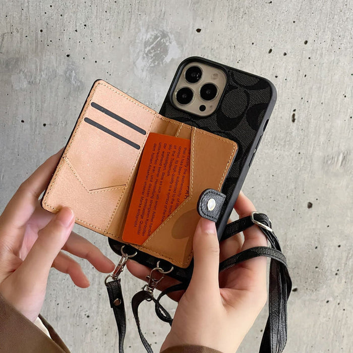 Card Bag Leather Chain iPhone Case
