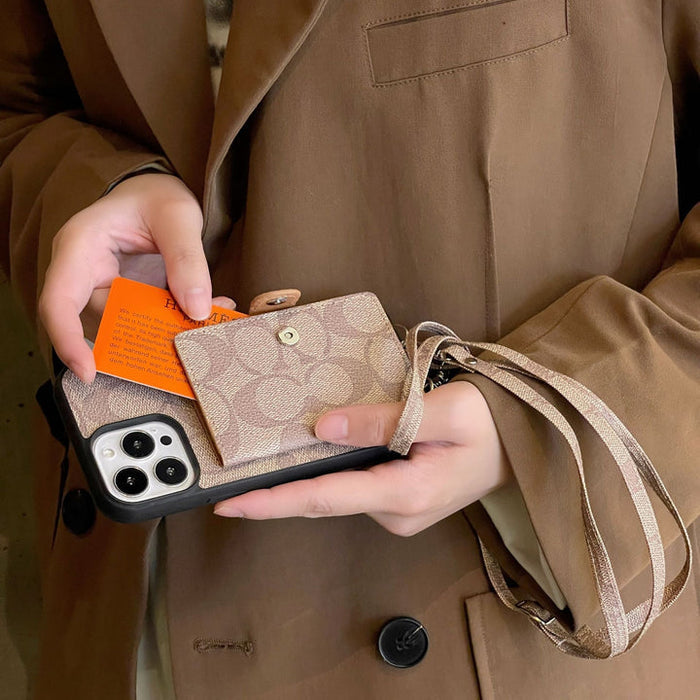 Card Bag Leather Chain iPhone Case