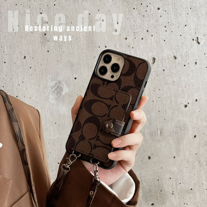 Card Bag Leather Chain iPhone Case