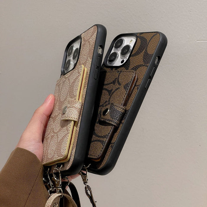 Card Bag Leather Chain iPhone Case