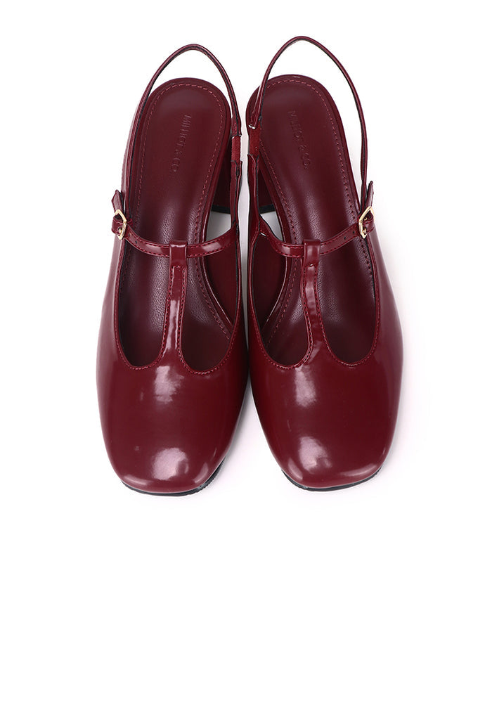 Carlos Block Pumps Heels (Maroon)