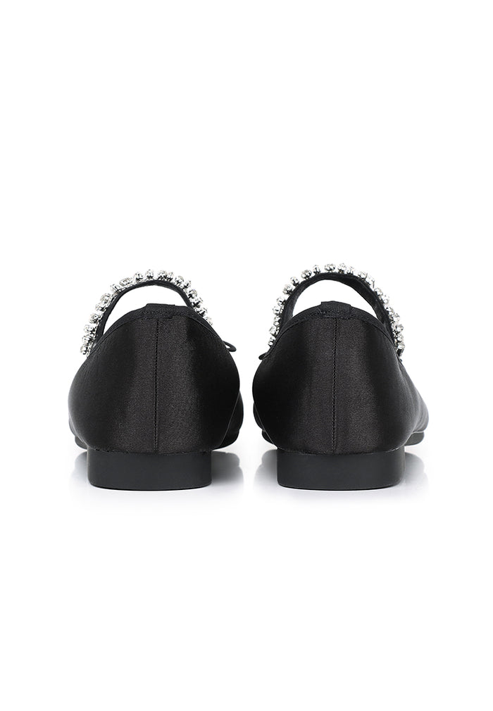 Celeste Crystal-Strap Ballerina & Flats (Black)