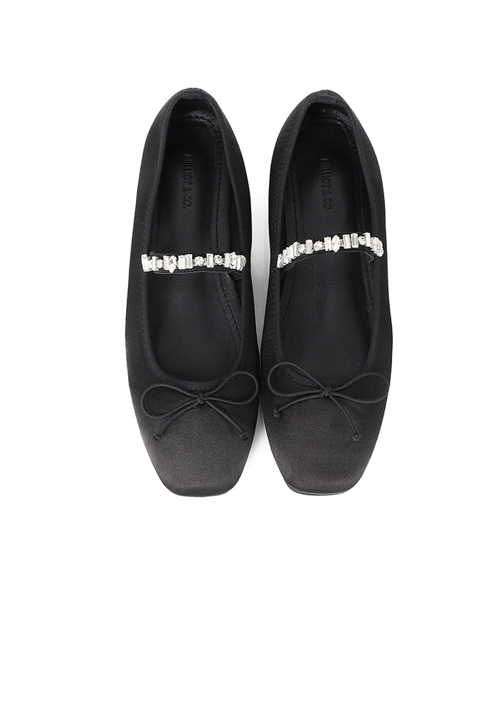Celeste Crystal-Strap Ballerina & Flats (Black)