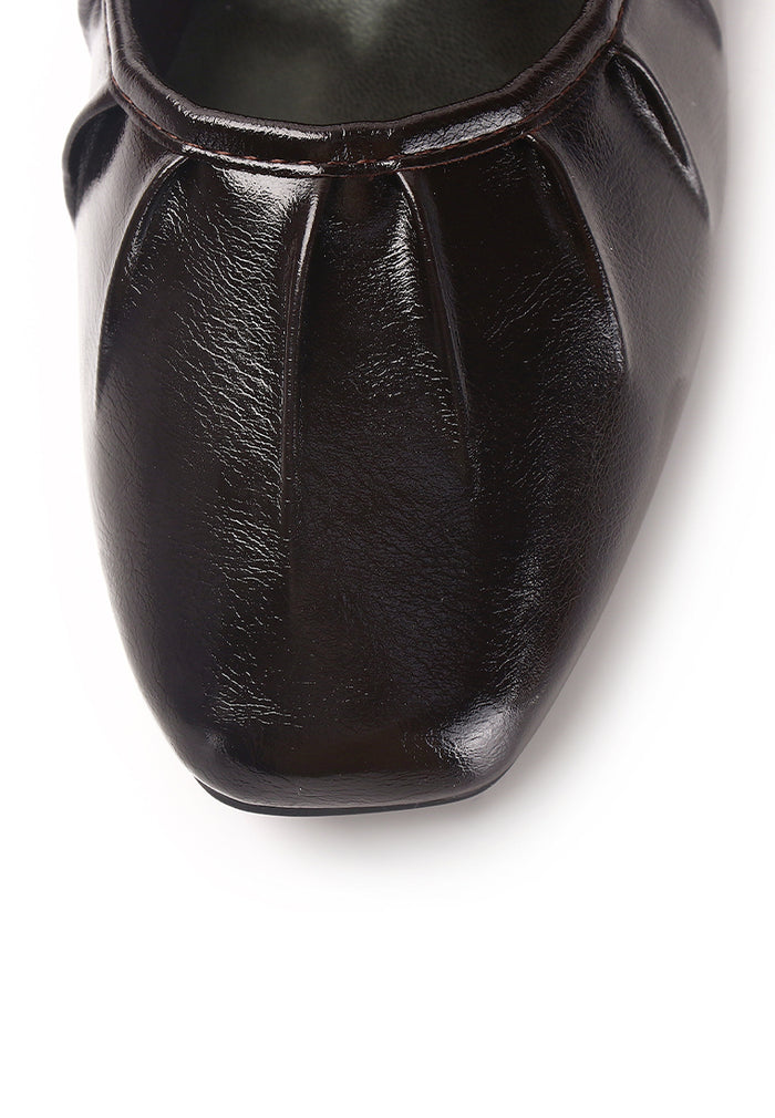 Charlie Pleated Mary Jane Ballerina & Flats (Espresso)